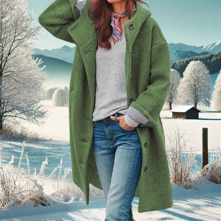 Ladies Hooded Teddy Longline Coat