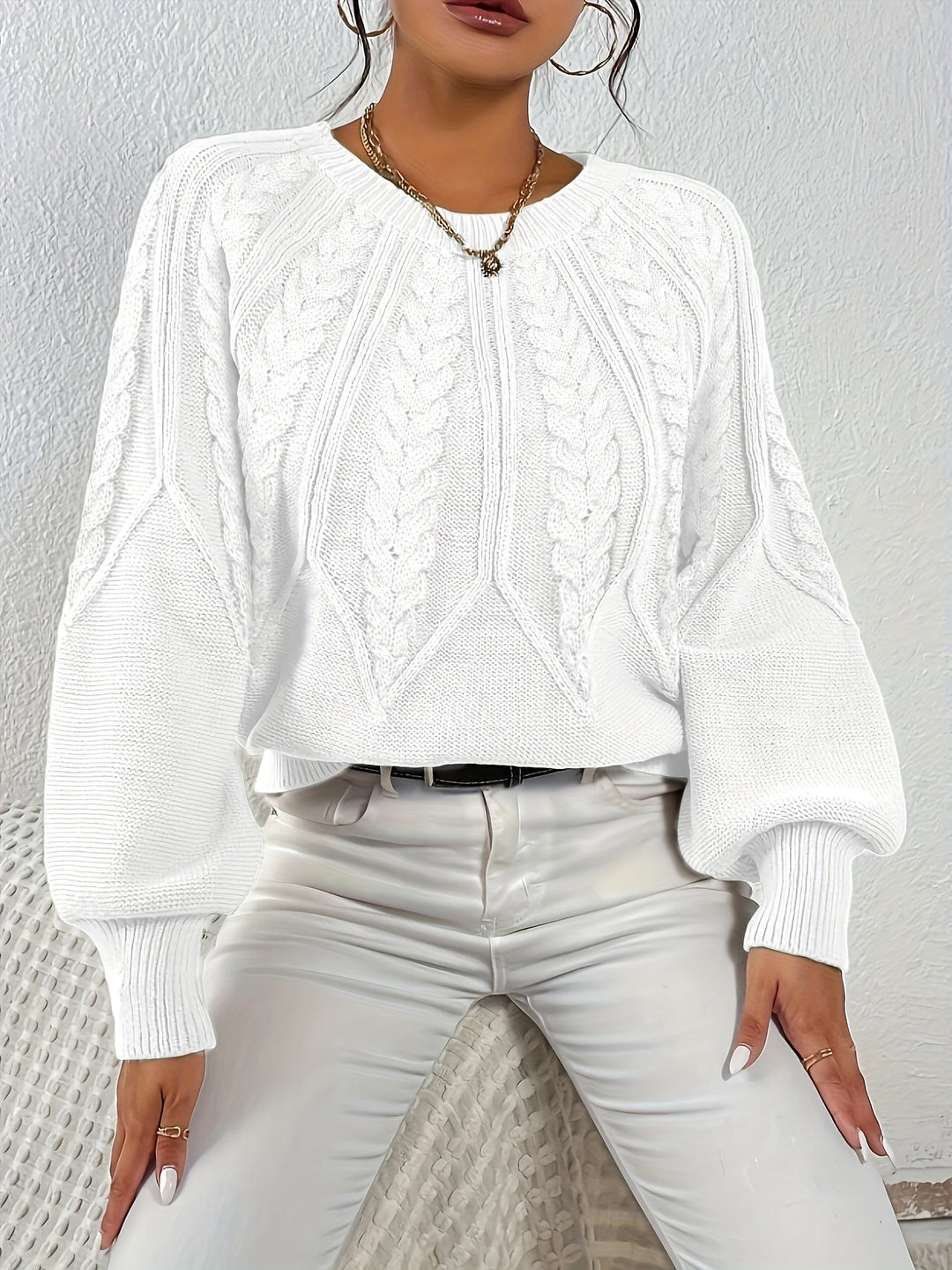 Eleanor | Relaxed Cable Knit Sweater