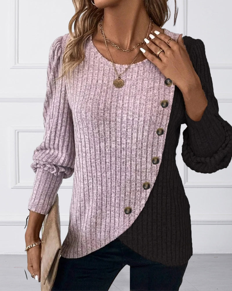 Evelyn - The Colour-Block Casual Top