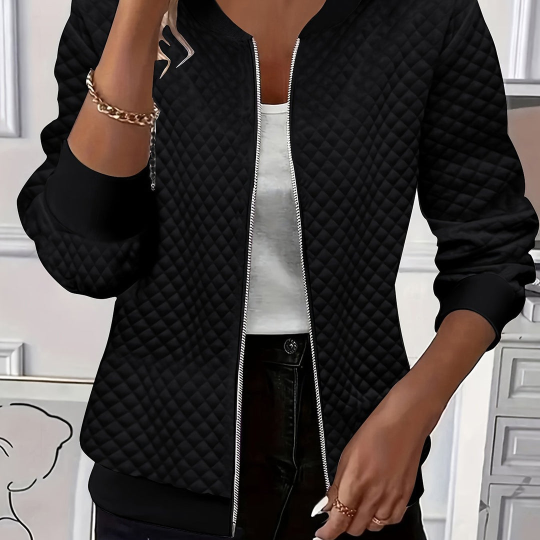 Carolyn | Quilted Texture Baseball Jacket