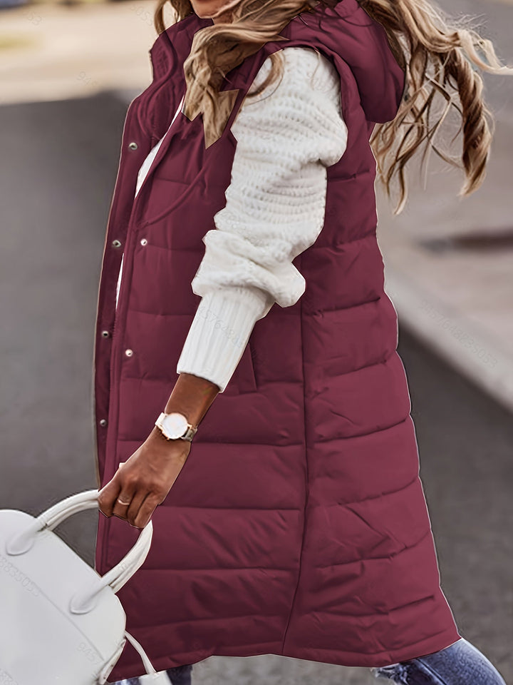 Helen | Long Padded Vest with Hood