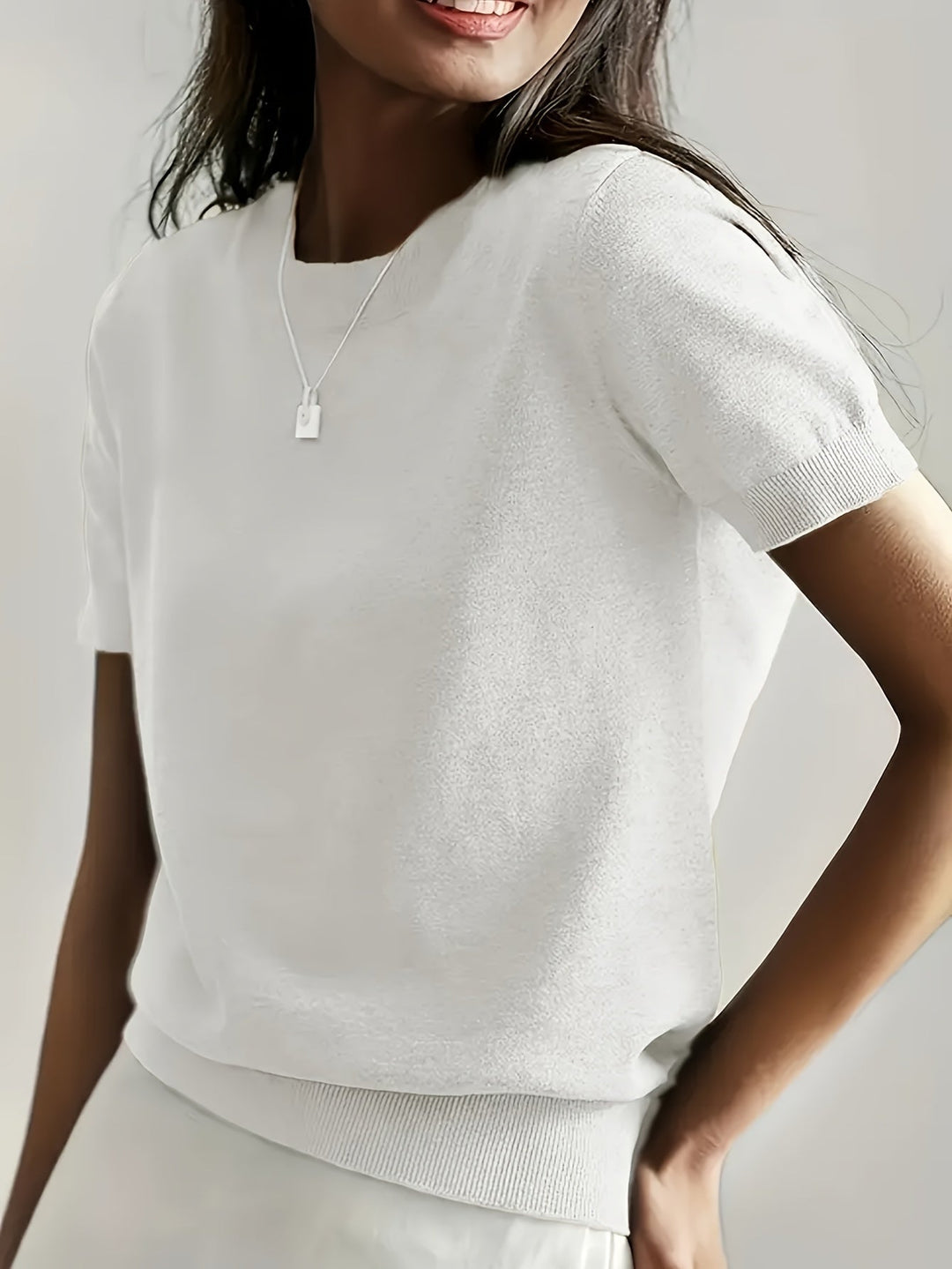 Harriet | Fine Knit Short Sleeve Sweater