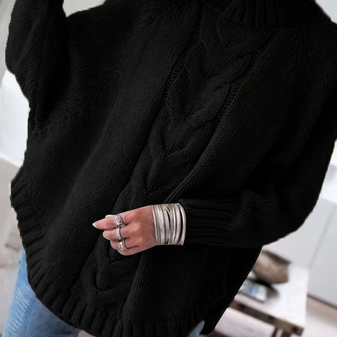 Corinne | Cozy High Neck Cable Knit Sweater