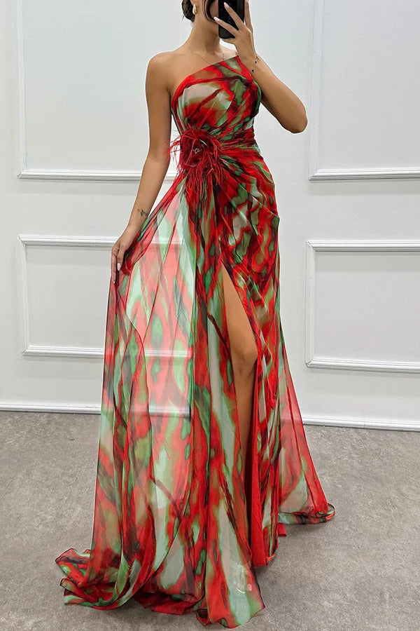Elegant Vibrant Flowy A-Line Maxi Dress for Women&