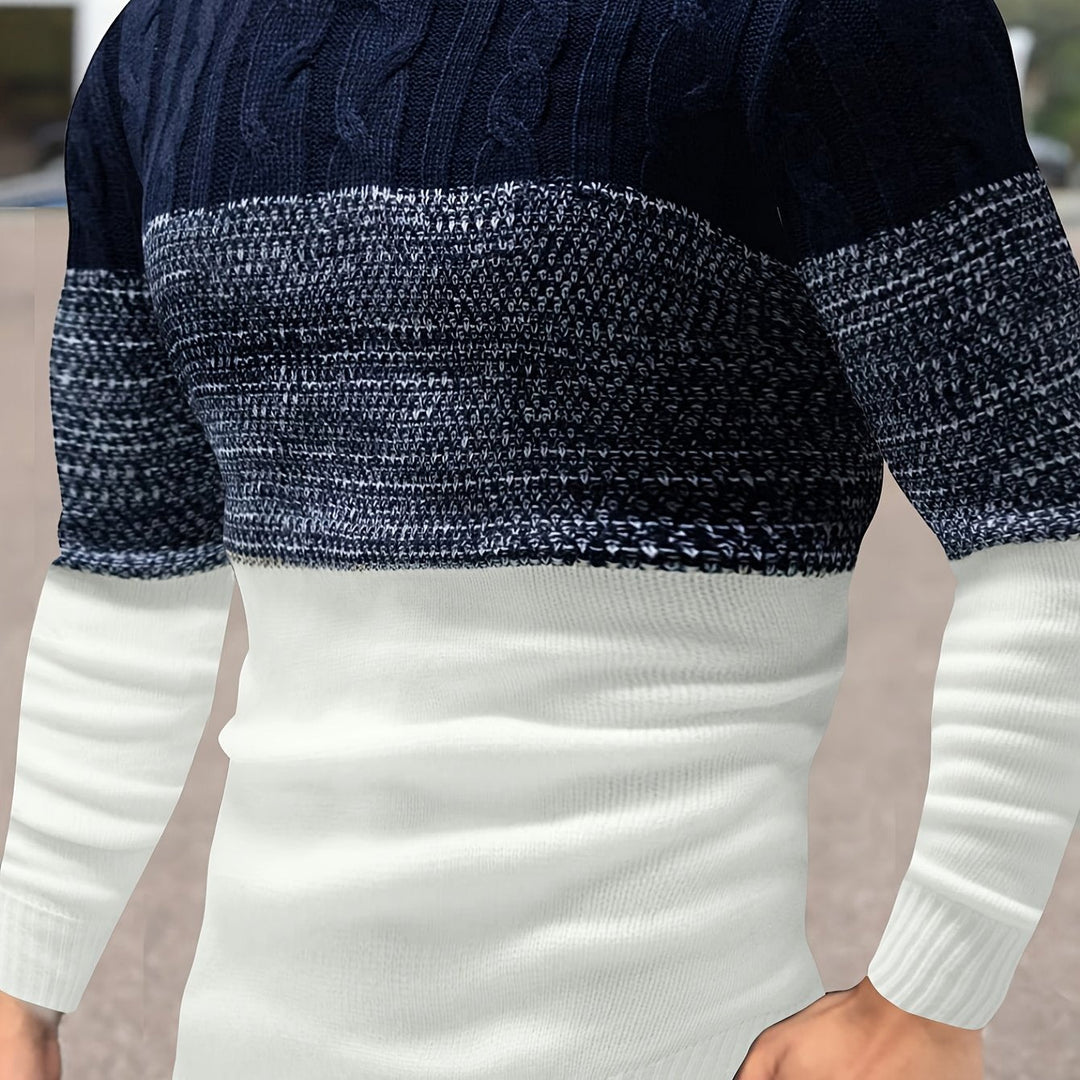 Graham | Color Block Crew Neck Sweater