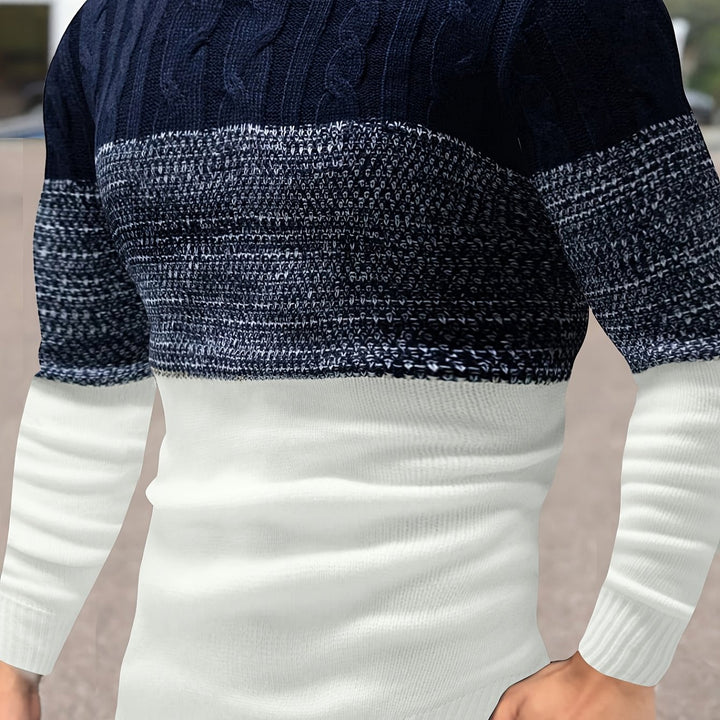 Graham | Color Block Crew Neck Sweater
