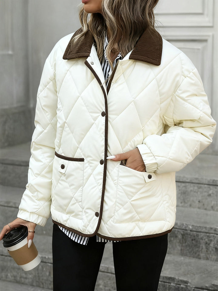 Imogen | Quilted Down Jacket with Check Pattern