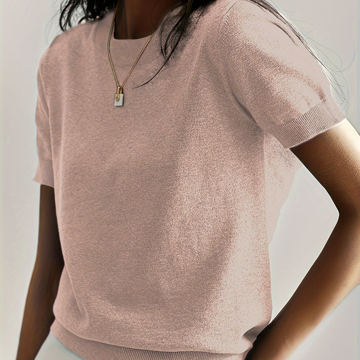 Harriet | Fine Knit Short Sleeve Sweater