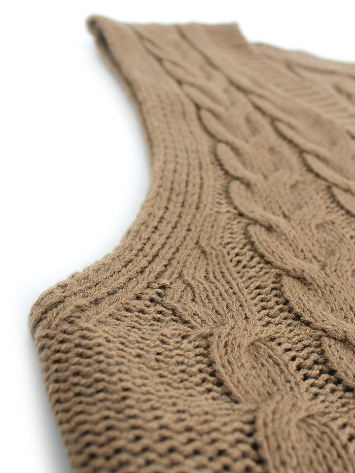 Cora | Cozy Cable Knit V-Neck Sweater Vest