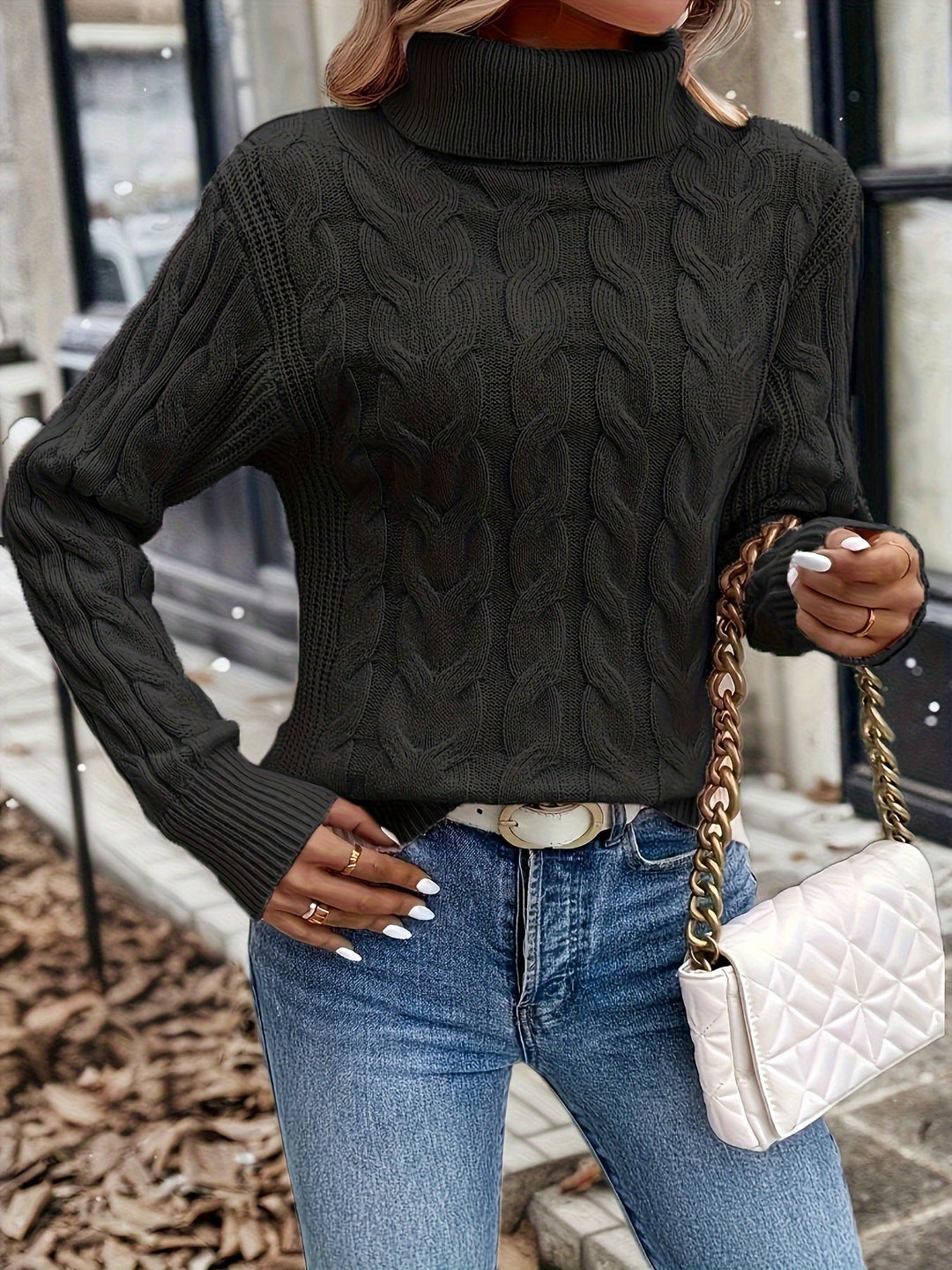 Celeste | Cozy Cable Knit Turtleneck