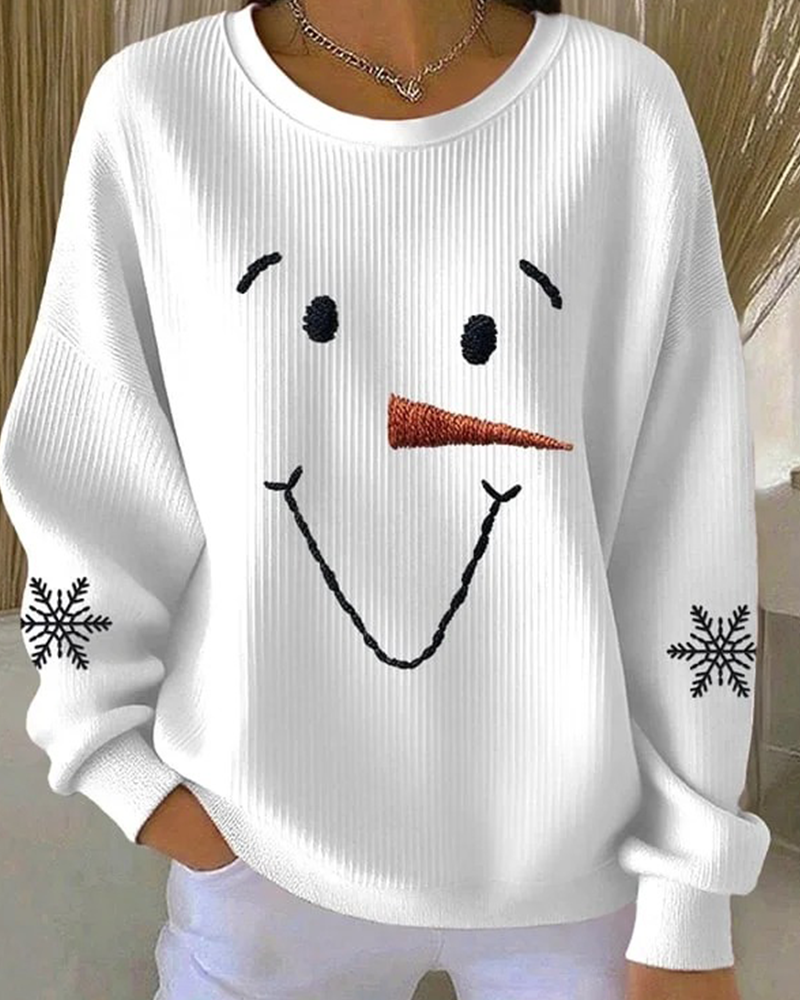 HARPER – CUTE SNOWMAN FACE SWEATER