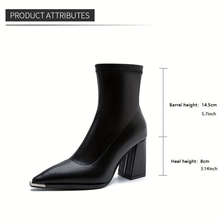 Josephine | Pointed Chunky Heel Ankle Boots