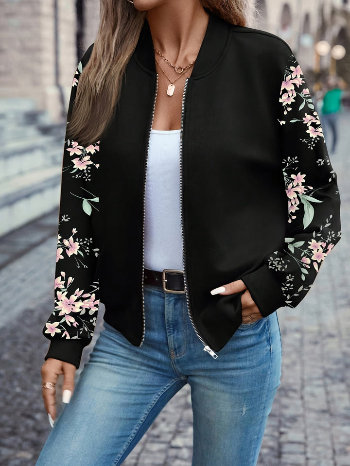 Thea - Trendy Floral Print Jacket