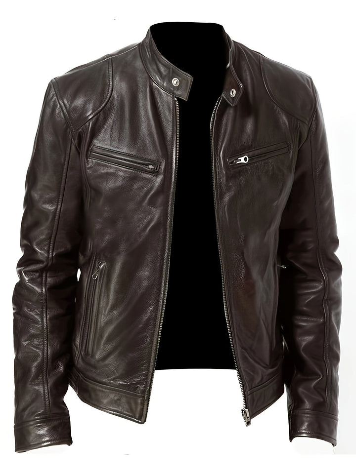 Bryson | Moto Jacket with Stand-Up Collar