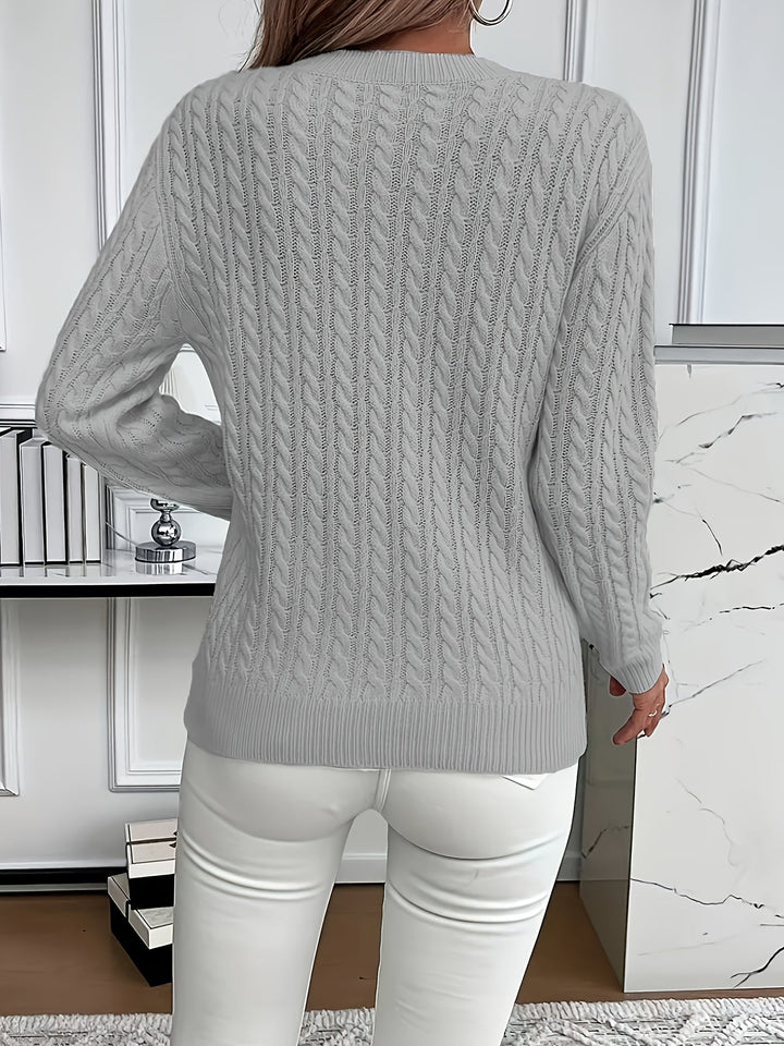 Faye | Cable Knit Round Neck Sweater