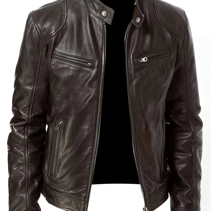 Bryson | Moto Jacket with Stand-Up Collar