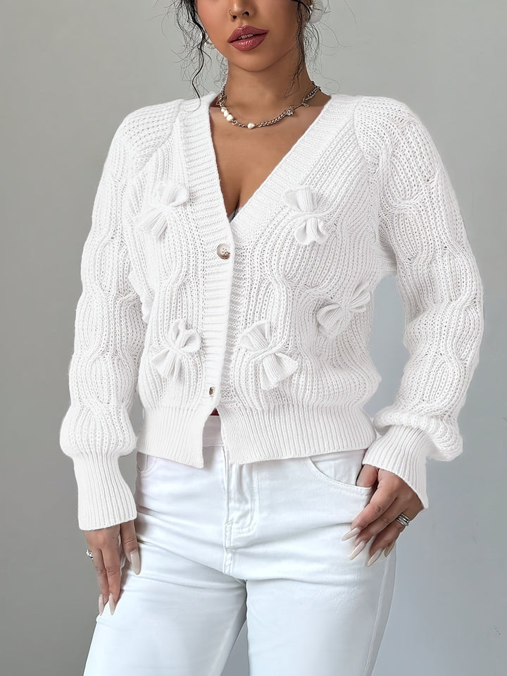 Juniper | Soft Cardigan with Bow Detail and Long Sleeves
