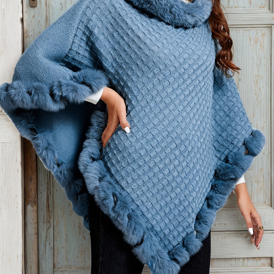 Willow | Cozy Fur-Trimmed Poncho