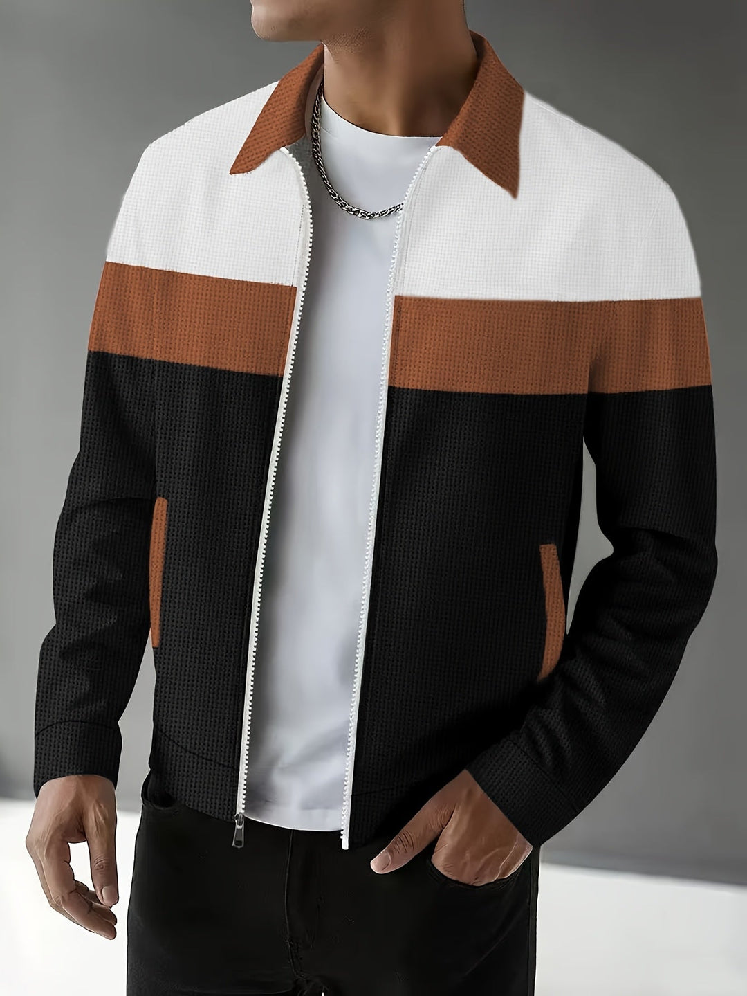 Cameron | Color Block Zip-Up Jacket