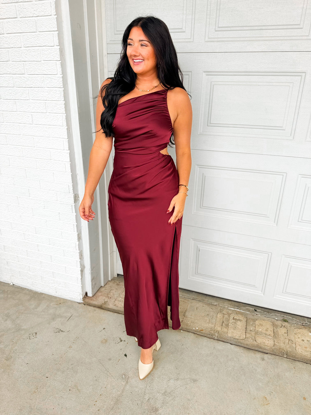 Esther | Women's Maxi Dress with One Shoulder and Cutout