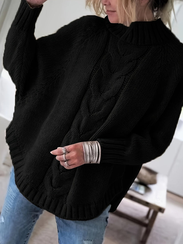 Corinne | Cozy High Neck Cable Knit Sweater