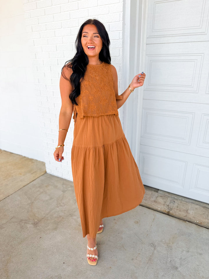 Leilani | Women's Set with Embroidery and Tiered Skirt