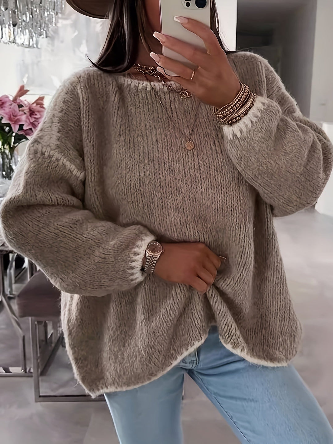Willa | Women's Sweater with Crewneck and Ribbed Cuffs