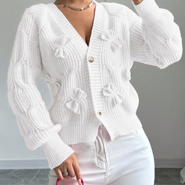 Juniper | Soft Cardigan with Bow Detail and Long Sleeves