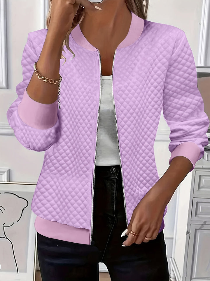 Carolyn | Quilted Texture Baseball Jacket