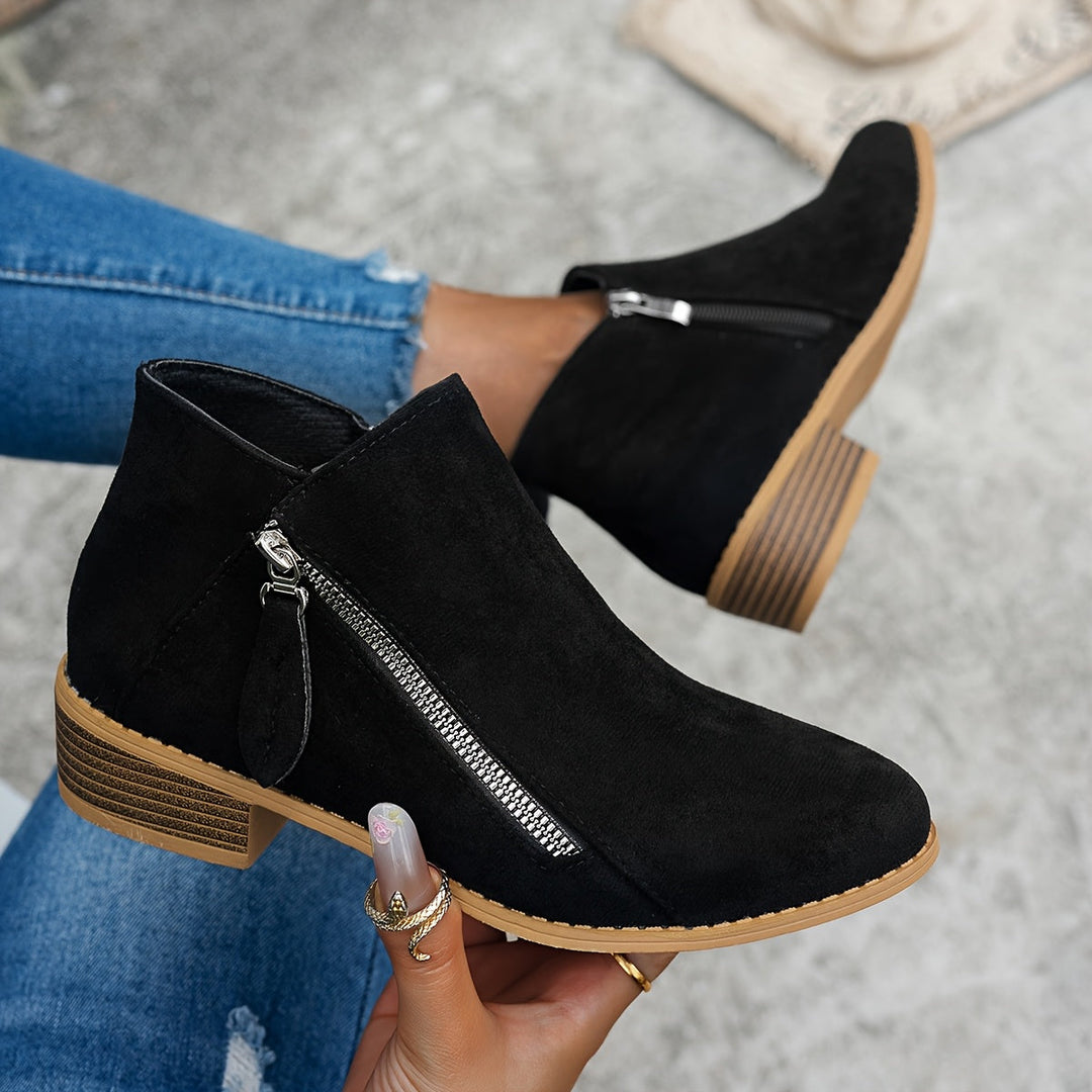 Bianca | Daily Ankle Boots with Side Zipper