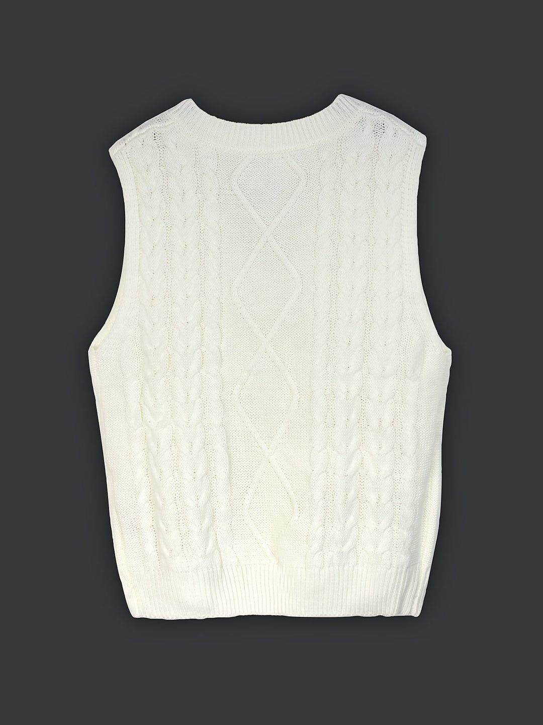 Cora | Cozy Cable Knit V-Neck Sweater Vest