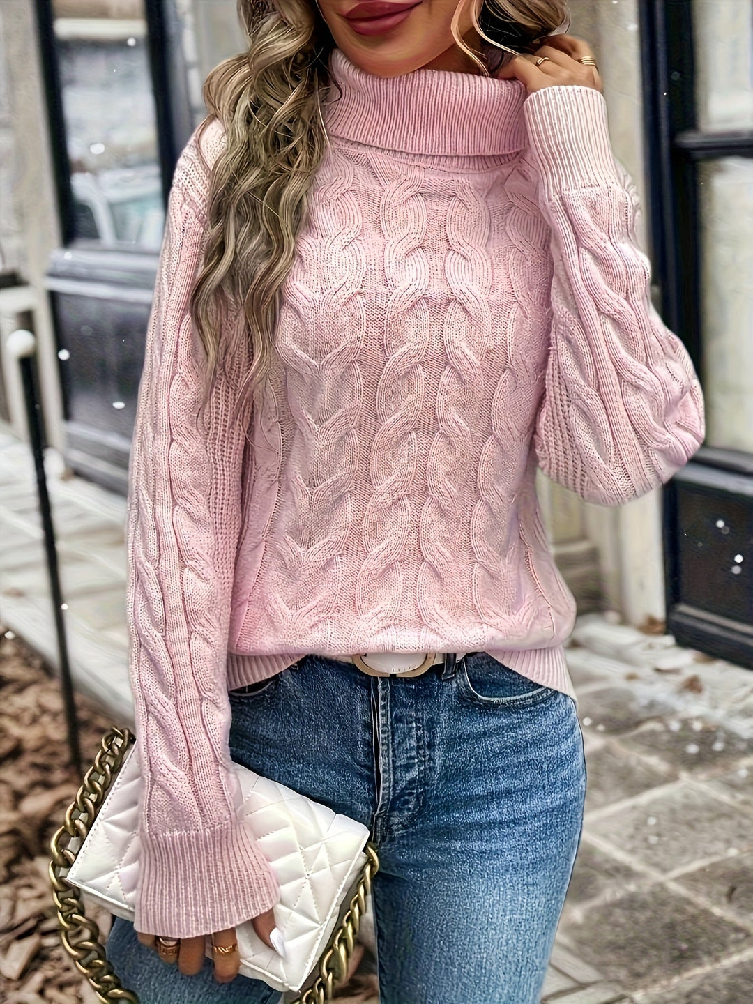 Celeste | Cozy Cable Knit Turtleneck