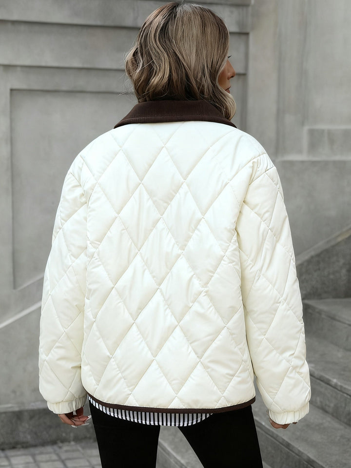 Imogen | Quilted Down Jacket with Check Pattern