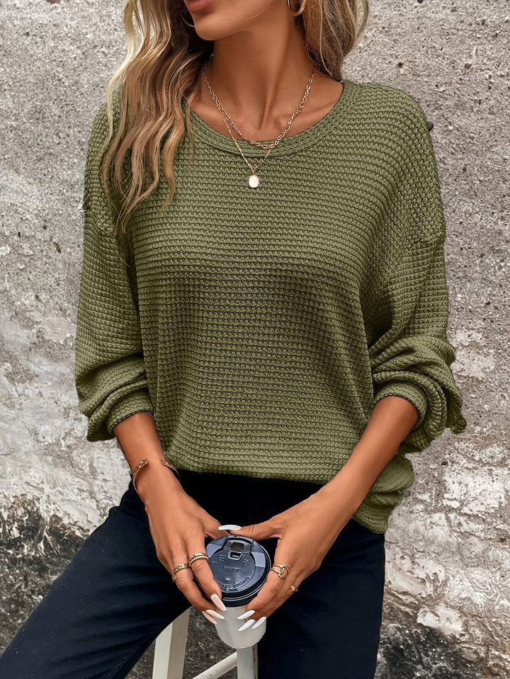 Carly | Relaxed Waffle Knit Sweater