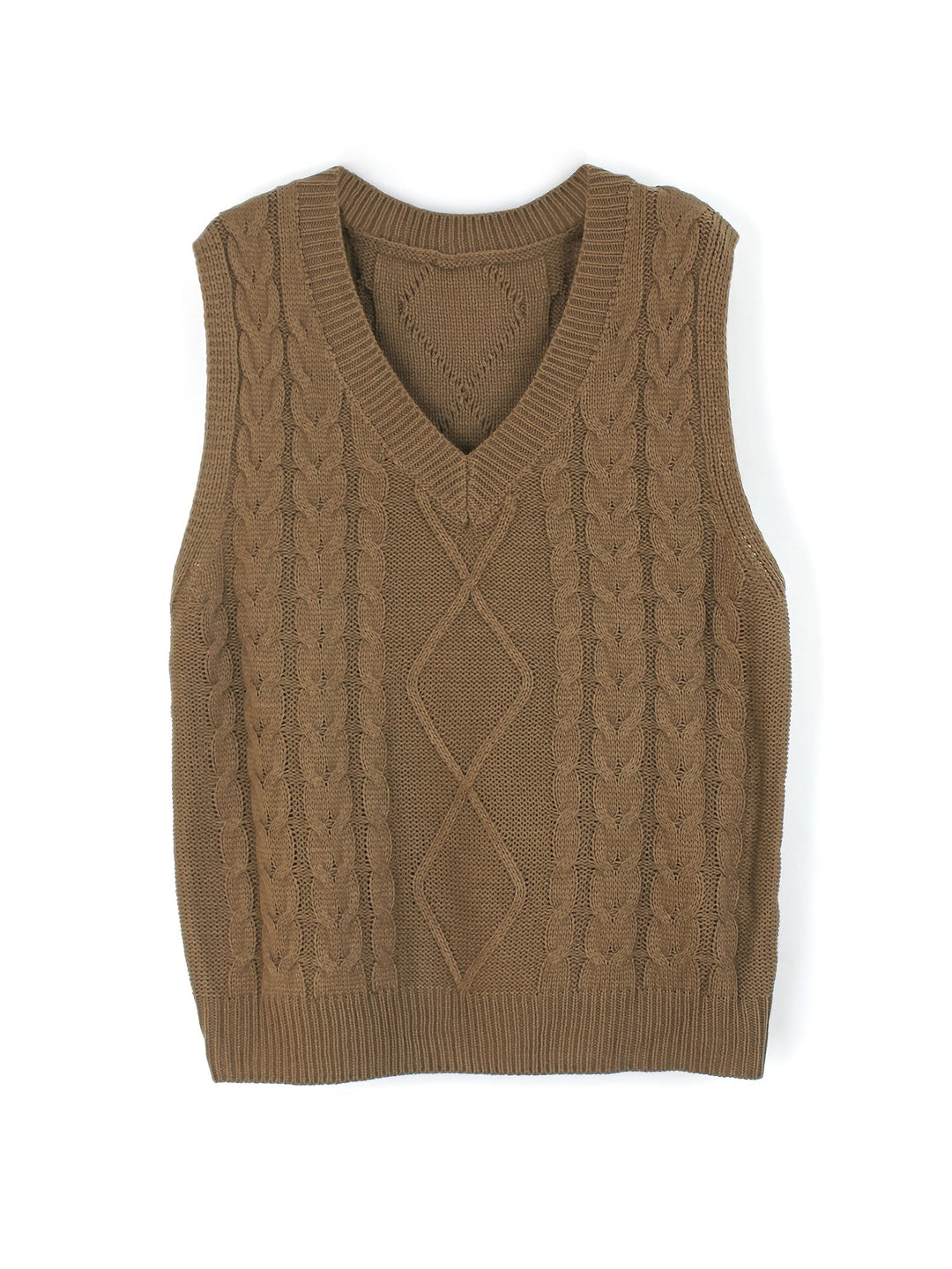 Cora | Cozy Cable Knit V-Neck Sweater Vest
