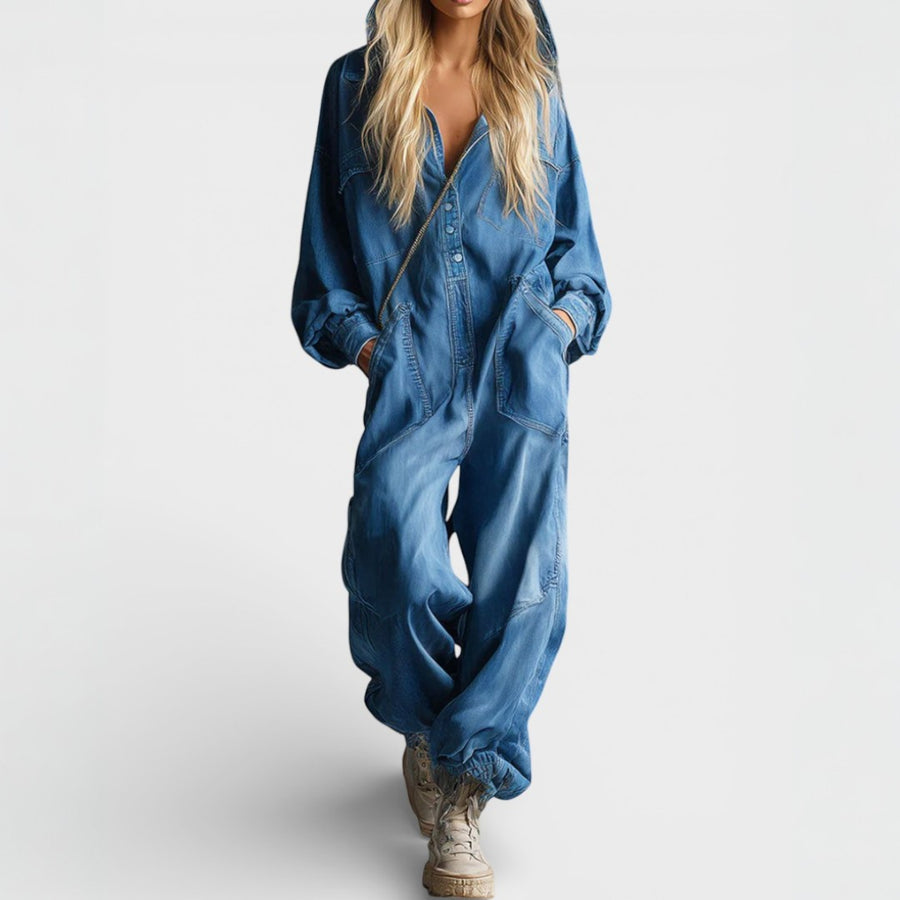 Sierra | Long Sleeve Hoodie Jumpsuit