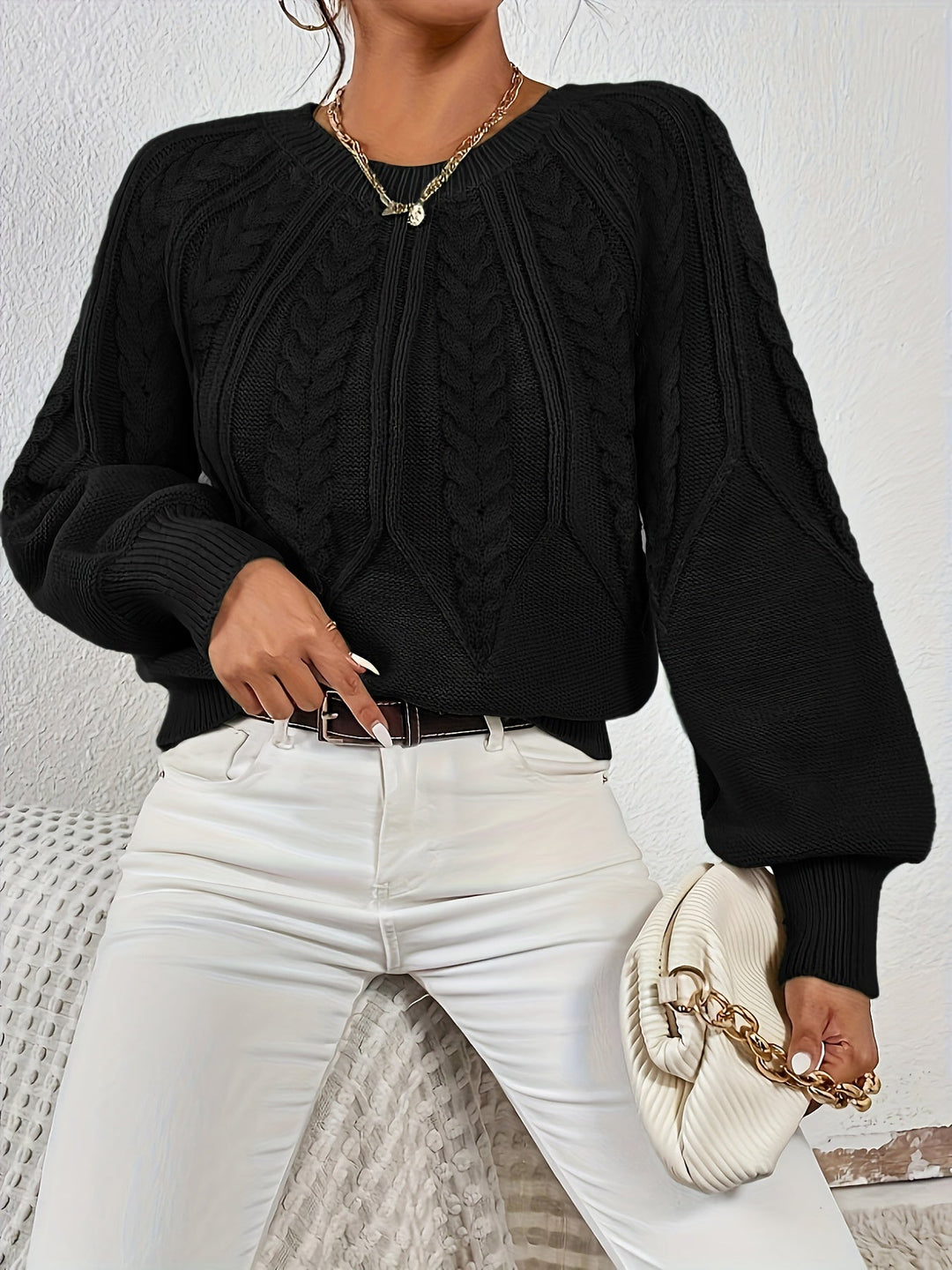 Eleanor | Relaxed Cable Knit Sweater