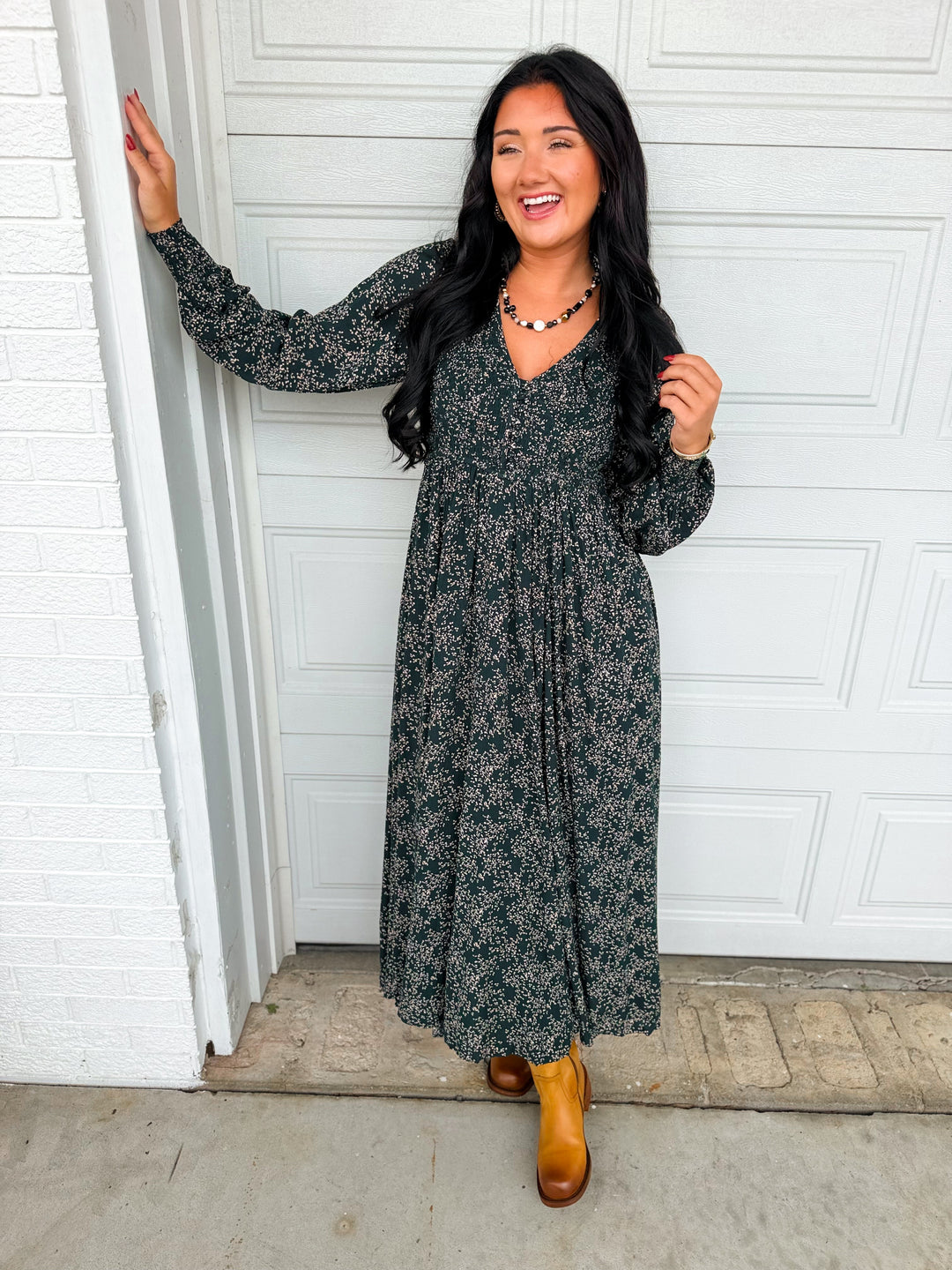 Brooklyn | Women's Maxi Dress with V-Neck and Print