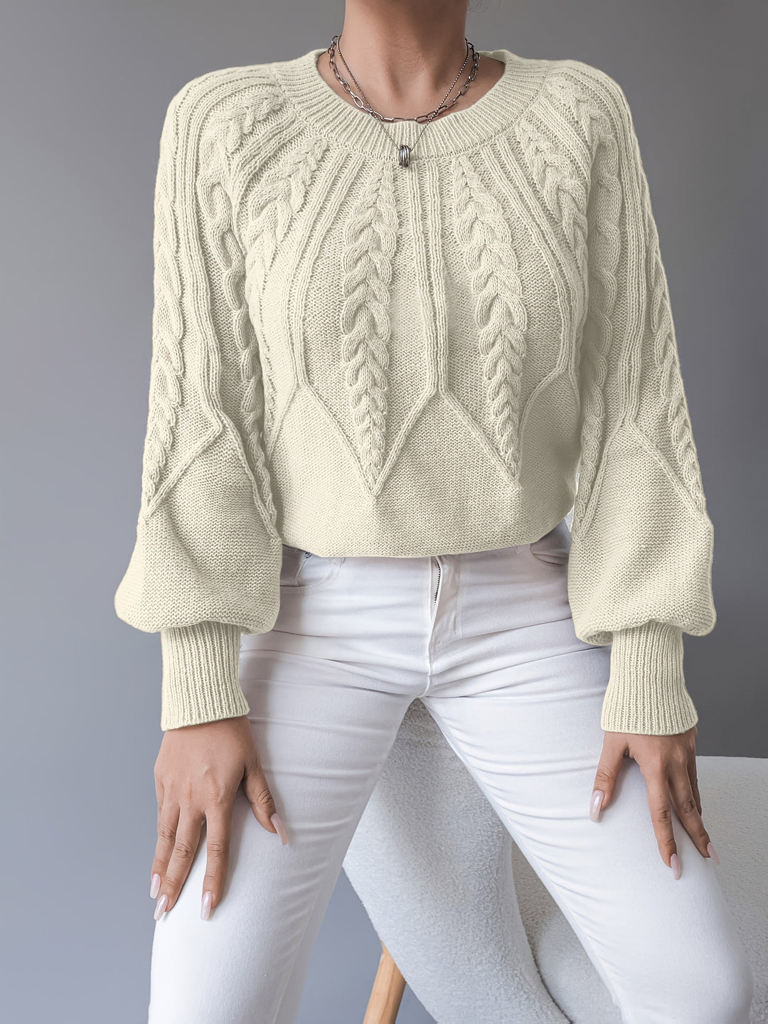 Elsie | Cable Knit Texture Sweater