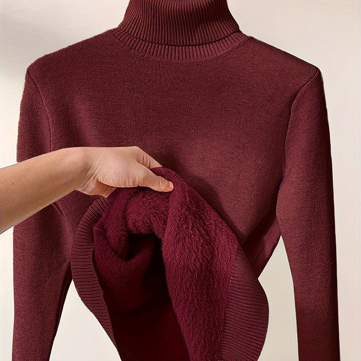 Selena | Cozy Lined High Neck Sweater