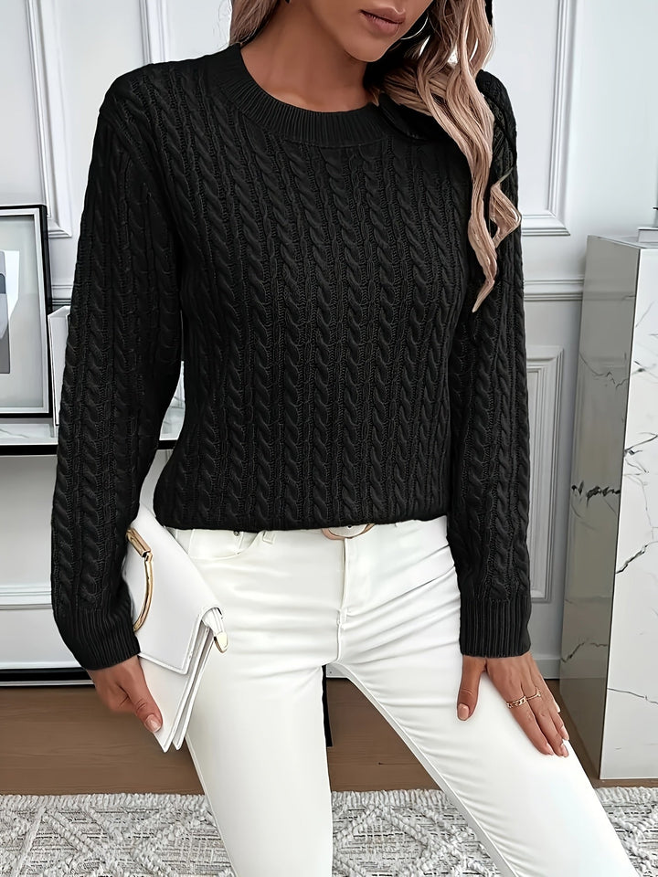 Faye | Cable Knit Round Neck Sweater