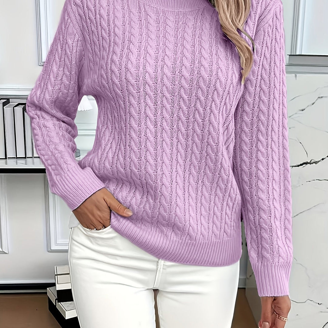 Faye | Cable Knit Round Neck Sweater