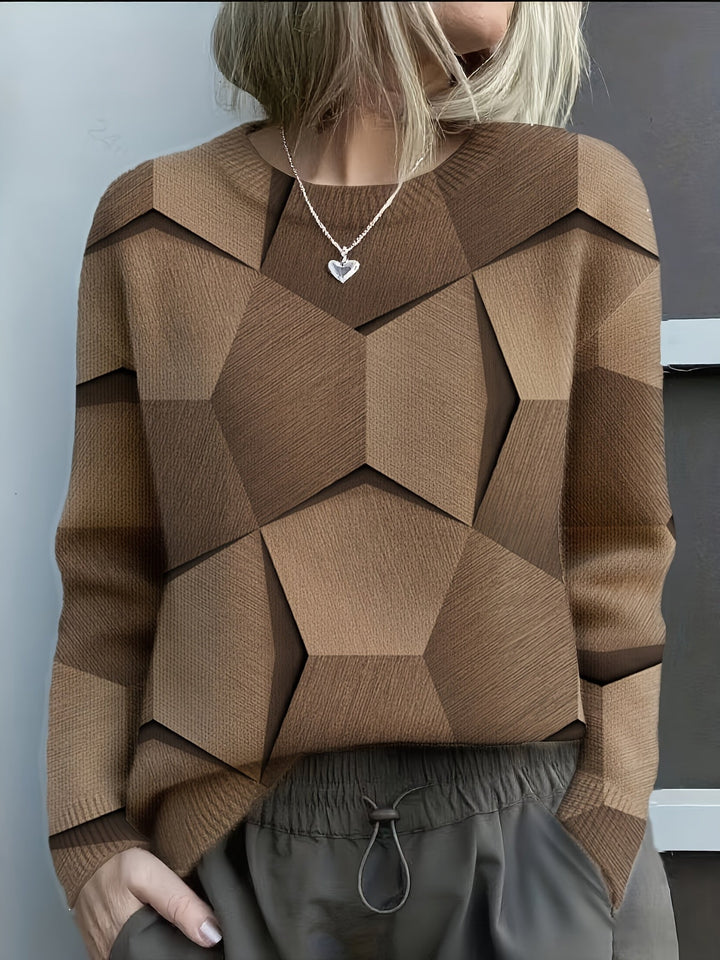 LUCIA – GEOMETRIC COLOR BLOCK KNIT SWEATER