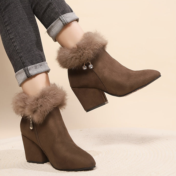 Frances | Warm Block Heel Ankle Boots