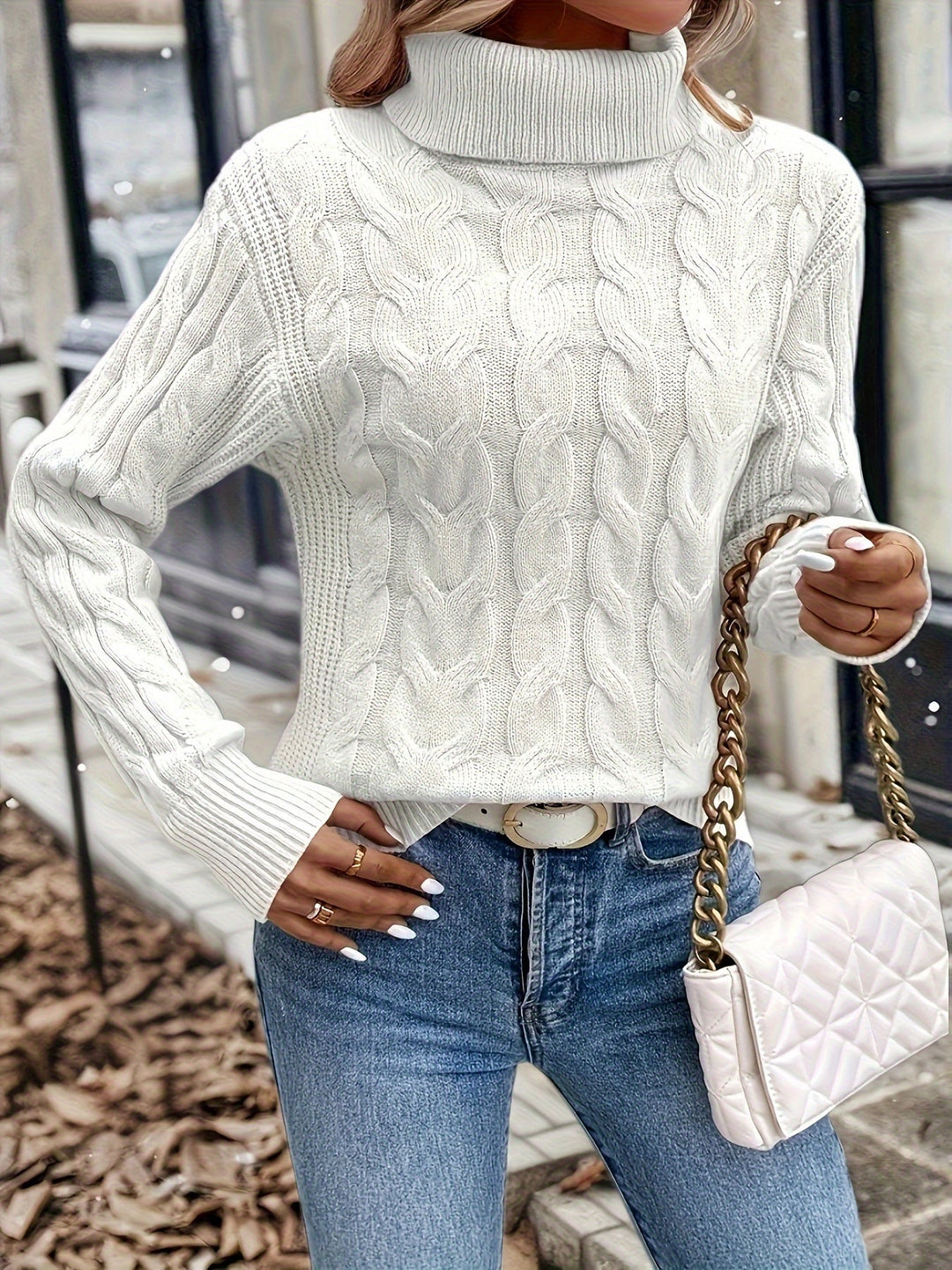 Celeste | Cozy Cable Knit Turtleneck