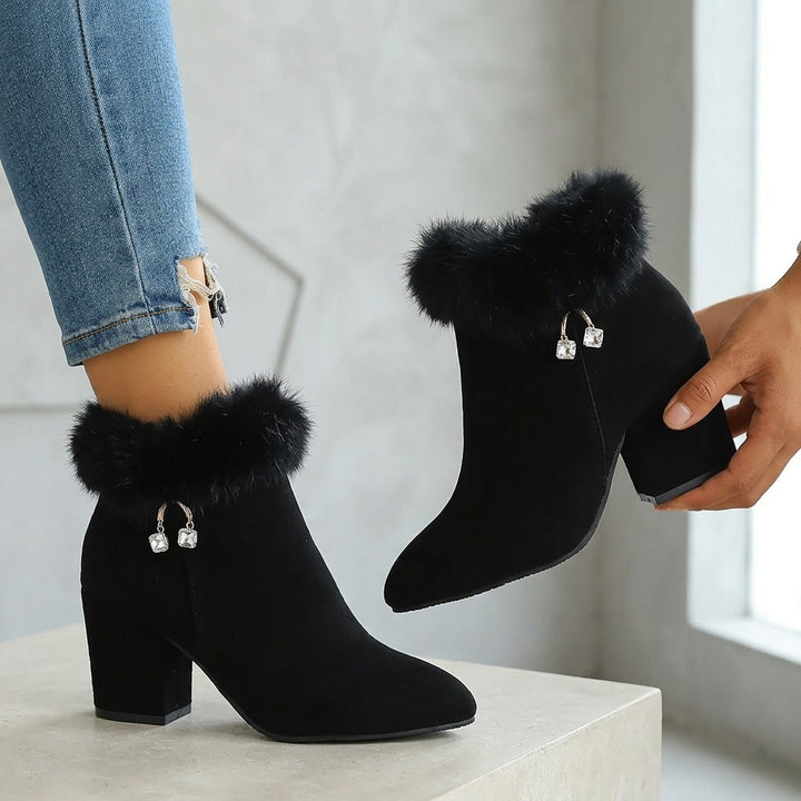 Frances | Warm Block Heel Ankle Boots