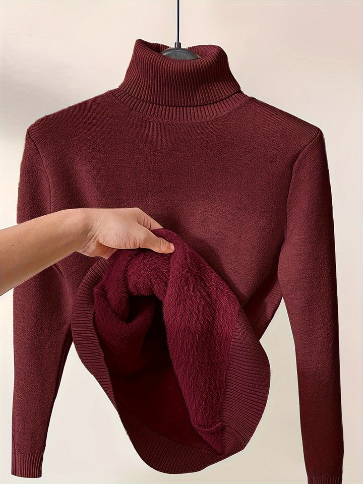Selena | Cozy Lined High Neck Sweater