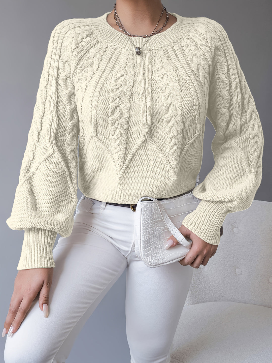 Elsie | Cable Knit Texture Sweater