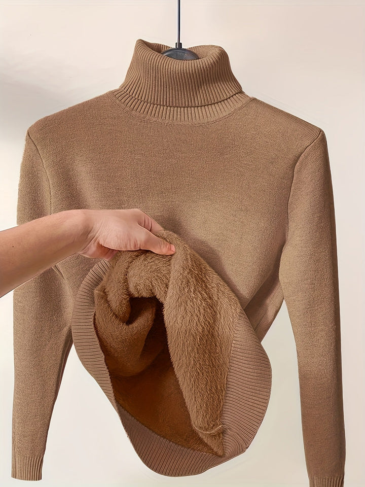 Selena | Cozy Lined High Neck Sweater
