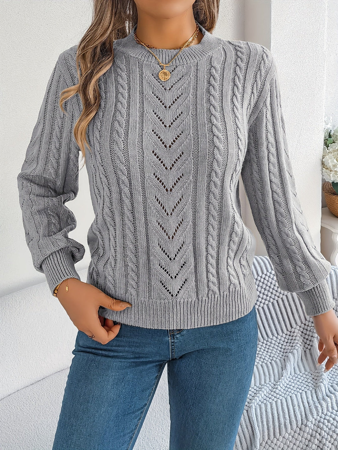 Blythe | Cable Knit Textured Sweater